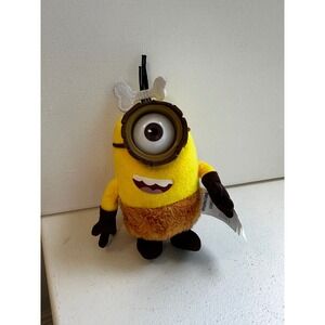 Minions Illumination Prehistoric Caveman Plush Thinkway Toys Yellow 7 Inch